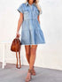 'Serilda' Short Sleeve Denim Dress - Celes Fashion